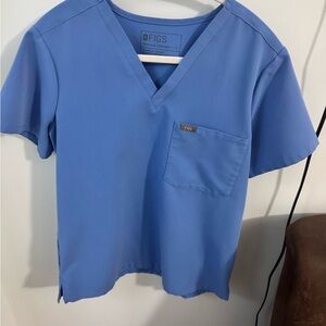Figs Ceil Blue V-Neck Scrub Top